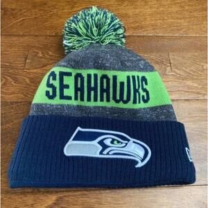 NEW ERA Seattle Seahawks Football Pom Beanie NWOT
